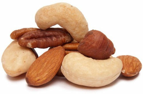 Pecans, cashews, almonds and brazil nuts