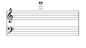 musical scale showing a high note