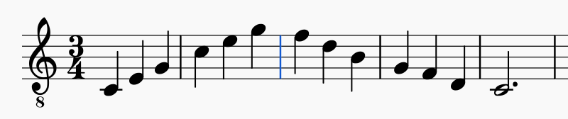 3/4 musical scale for warming up singers