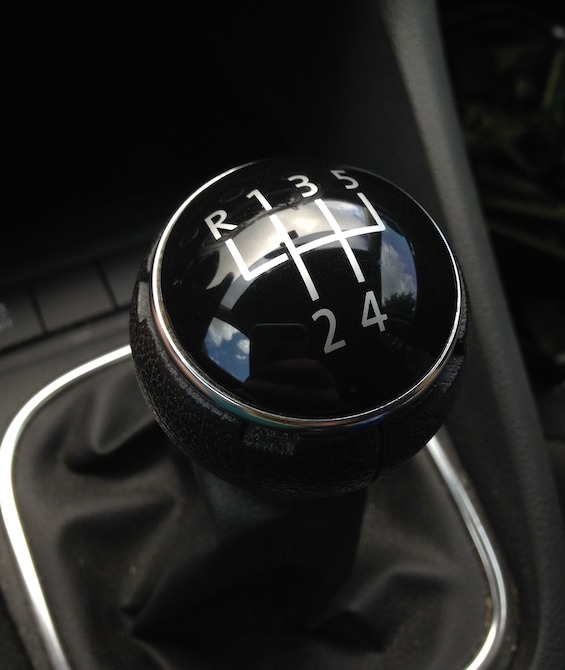 A standard transmission or "stick shift"