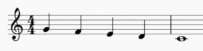 A 5 tone descending arpeggio