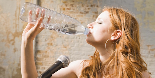 Singer Drinking Water